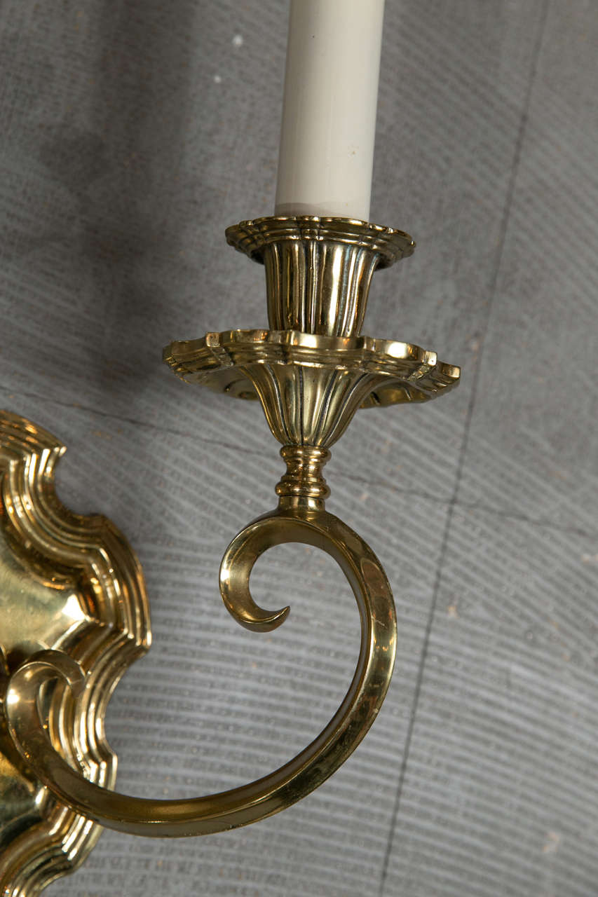 American Pair of Gilt Bronze Caldwell Sconces, circa 1920s For Sale