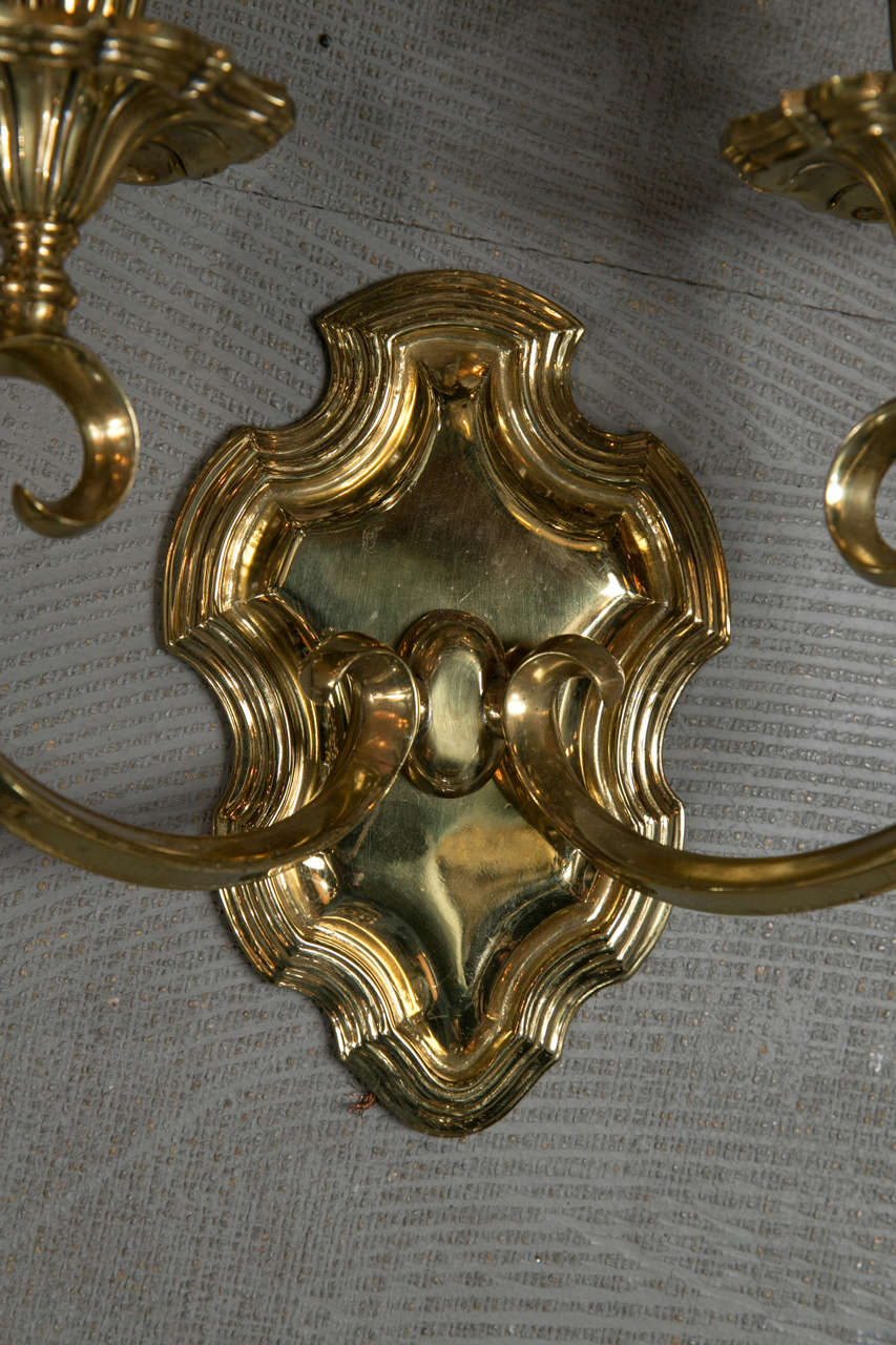 Pair of Gilt Bronze Caldwell Sconces, circa 1920s In Excellent Condition For Sale In Stamford, CT