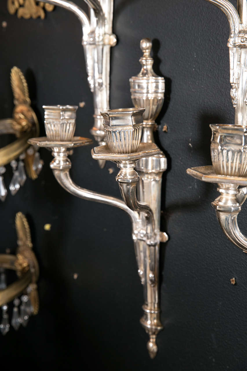 Pair of Neoclassical Style Caldwell Sconces For Sale 3