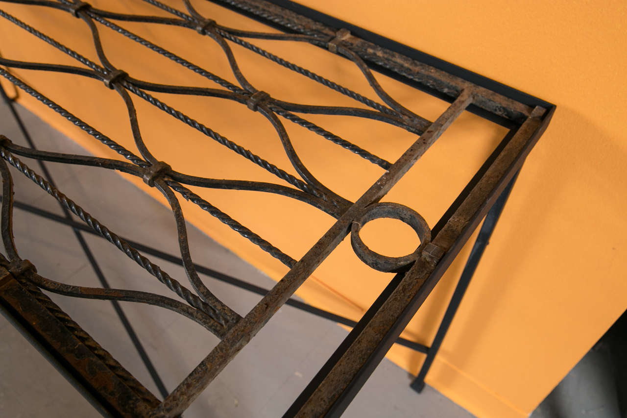Custom Iron Consoles, Made with 19th Century English Gates For Sale 2