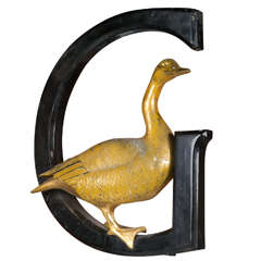 Vintage English "Golden Goose" Pub Sign