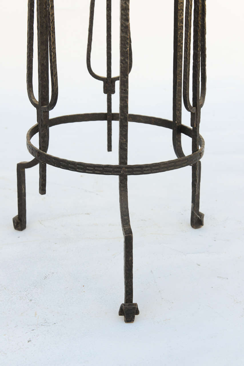20th Century Period Art Deco Wrought Iron Pedestal - Signed 