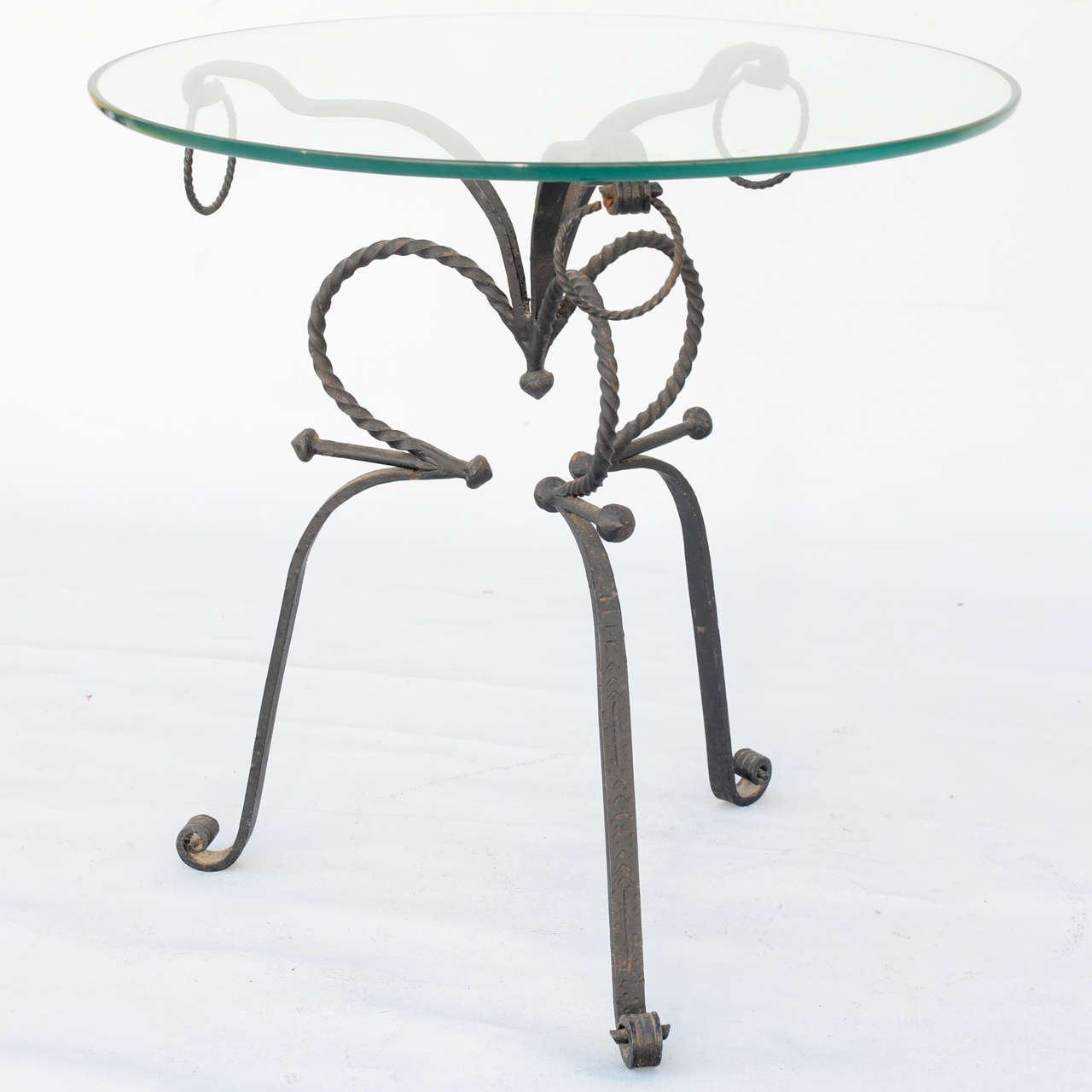 Unusual Wrought Iron Table In Excellent Condition For Sale In West Palm Beach, FL