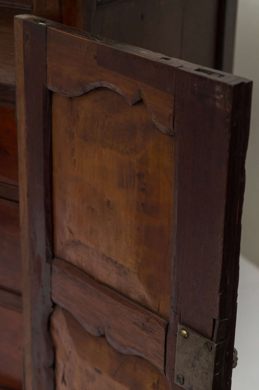 Late 18th Century French Miniature Walnut Armoire In Good Condition In San Francisco, CA