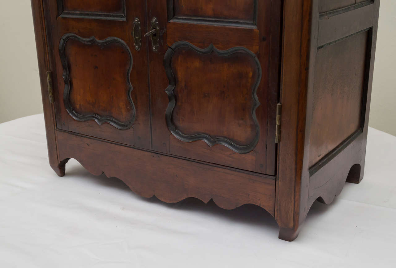 Late 18th Century French Miniature Walnut Armoire 1