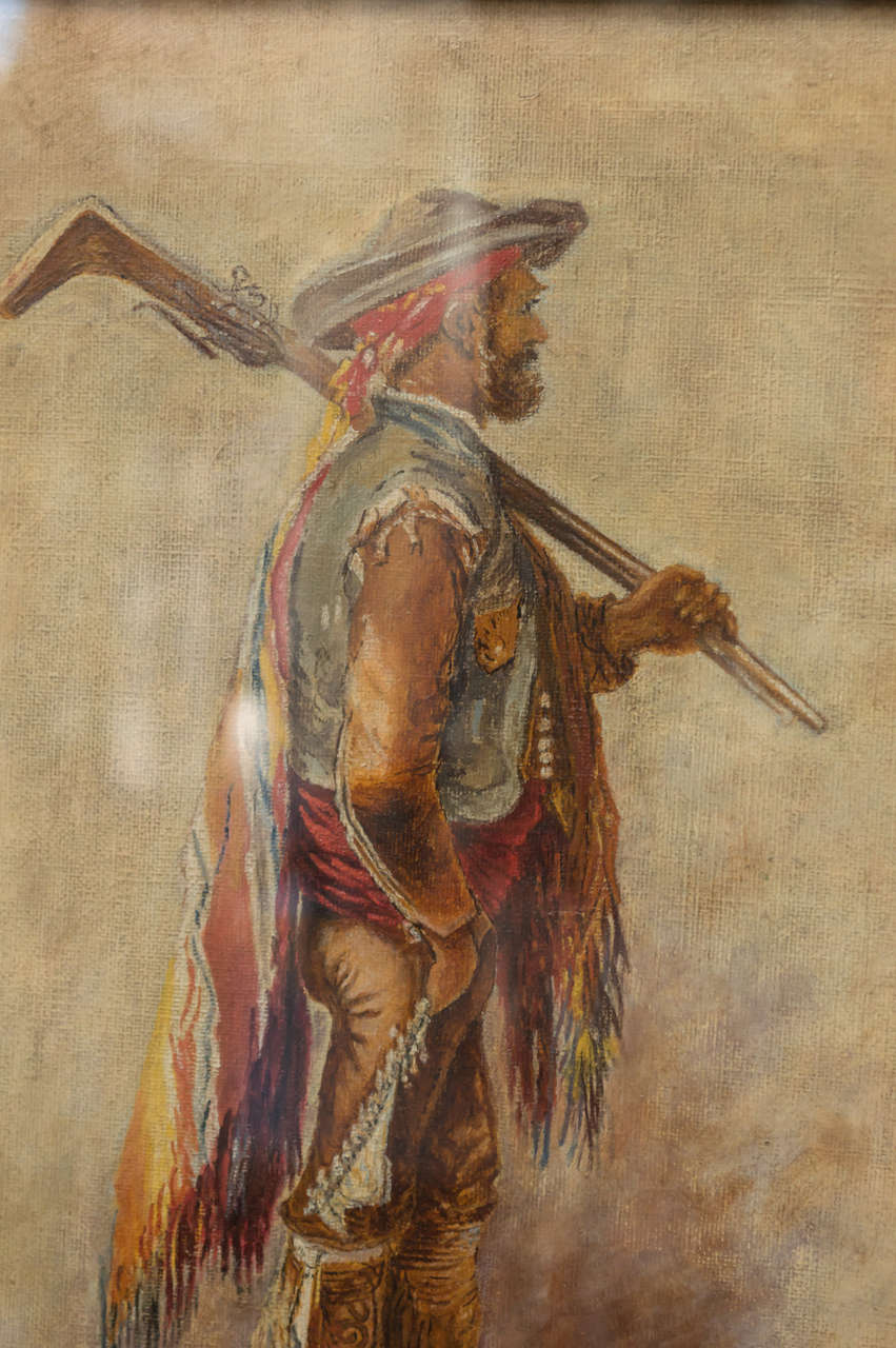 Other 19th Century Continental Oil Painting of a Hispano-Moresque Figure For Sale