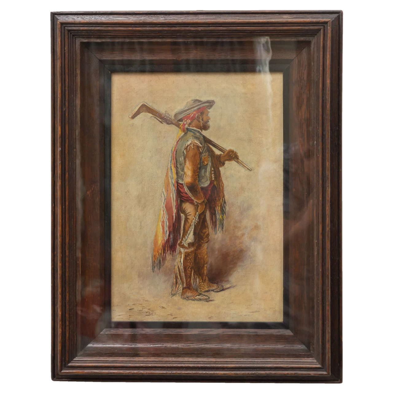 19th Century Continental Oil Painting of a Hispano-Moresque Figure For Sale