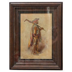 19th Century Continental Oil Painting of a Hispano-Moresque Figure