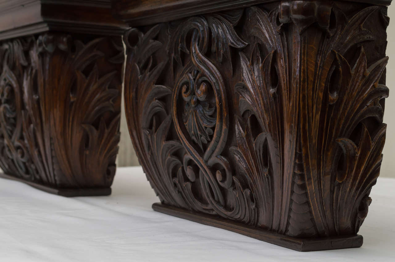 Pair of Late 19th Century American Oak Wall Brackets at 1stDibs