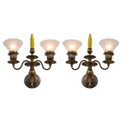 Pair of Late Victorian Three-Arm Sconces
