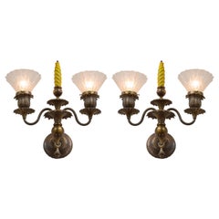 Pair of Late Victorian Three-Arm Sconces