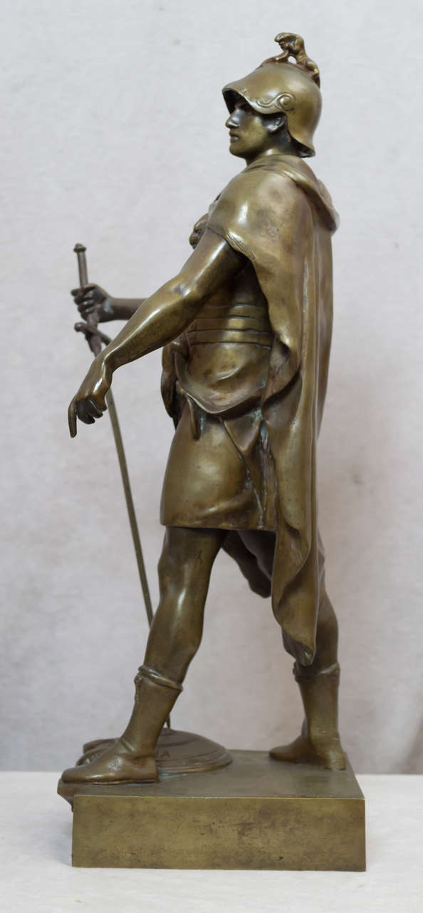 Bronze Warrior, by Emile Picault. In Excellent Condition In Petaluma, CA