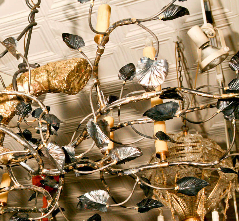 American An original sculpture Tree branch Chandelier by Lou Blass