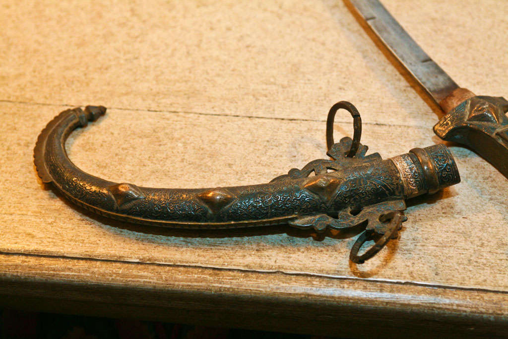 Sterling Silver Scimitar Dagger in sterling silver and brass