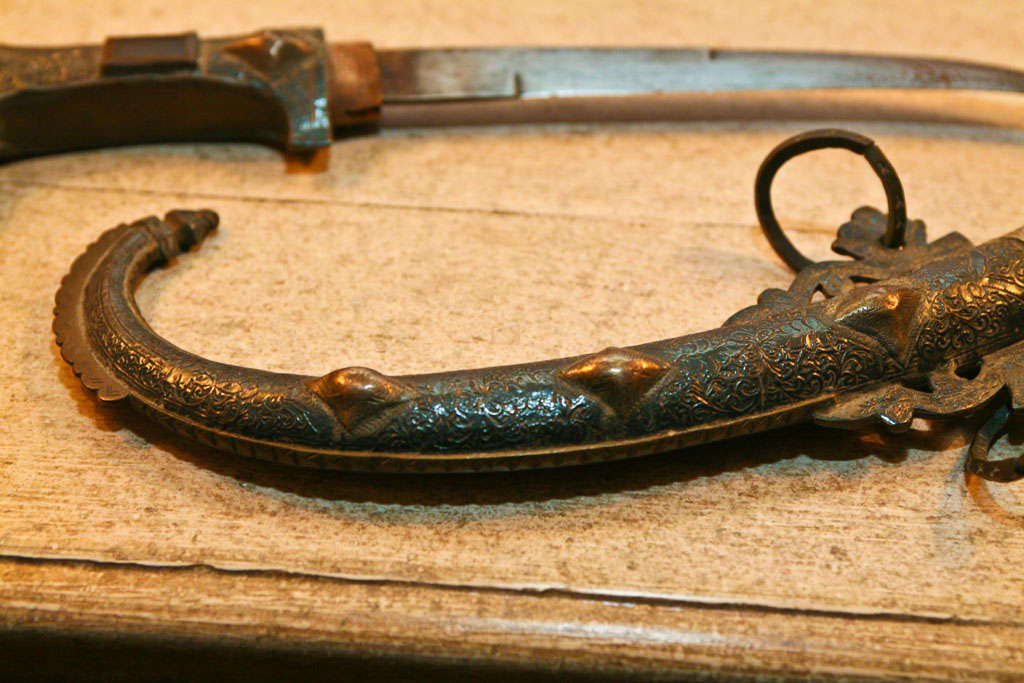 Scimitar Dagger in sterling silver and brass 2