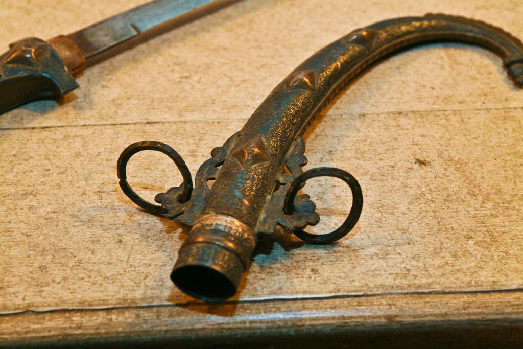 Scimitar Dagger in sterling silver and brass 3