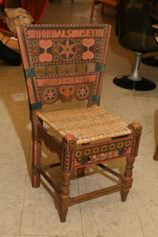 Scandinavian Folk Art Chair For Sale 1