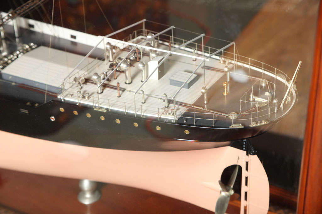 English A unique ship builders model on original table For Sale