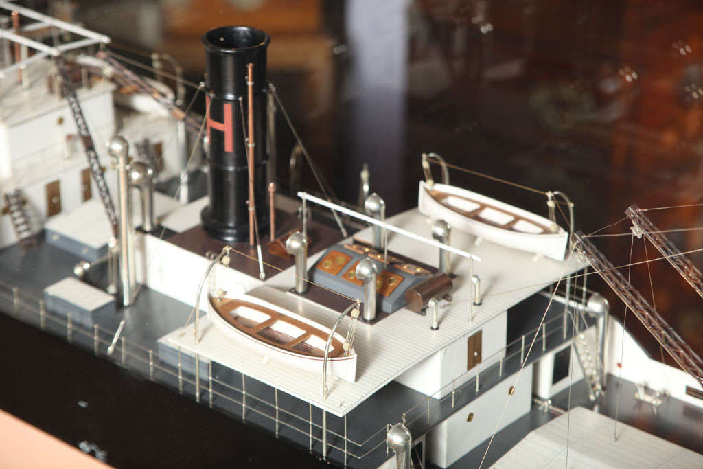 Mid-20th Century A unique ship builders model on original table For Sale