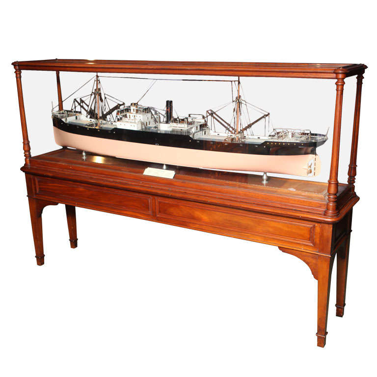 A unique ship builders model on original table For Sale
