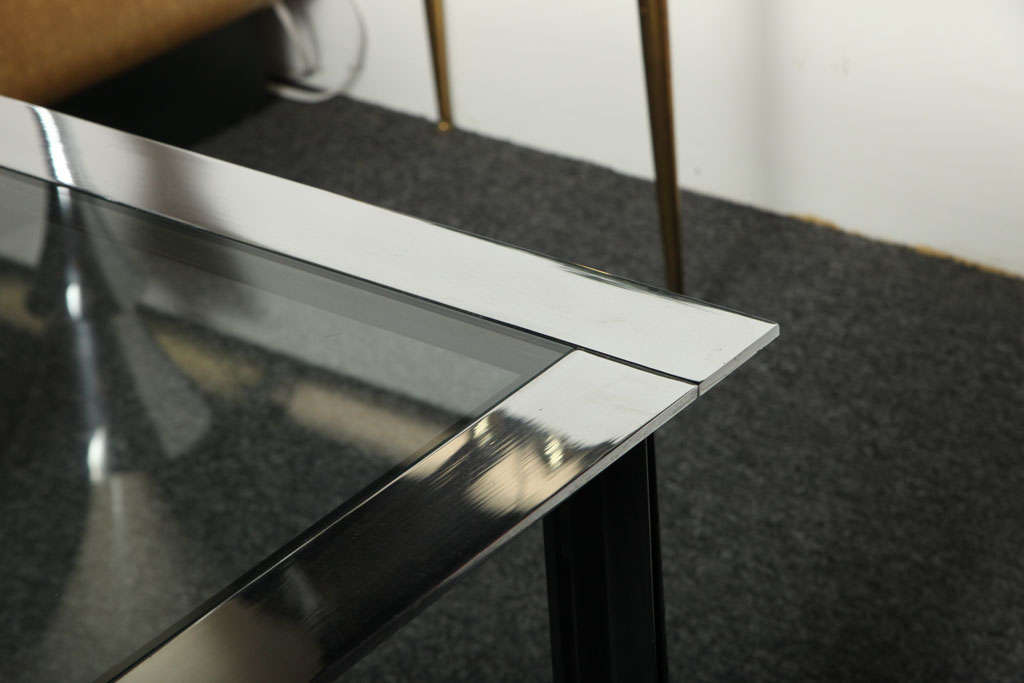 Steel Cocktail Table by Luigi Coccia Dominioni made in Italy For Sale