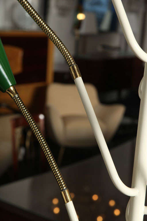 Brass Stilnovo Nine-Arm Floor Lamp Made in Italy For Sale