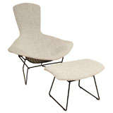 Vintage Iconic Bertoia Bird Chair for Knoll with Ottoman