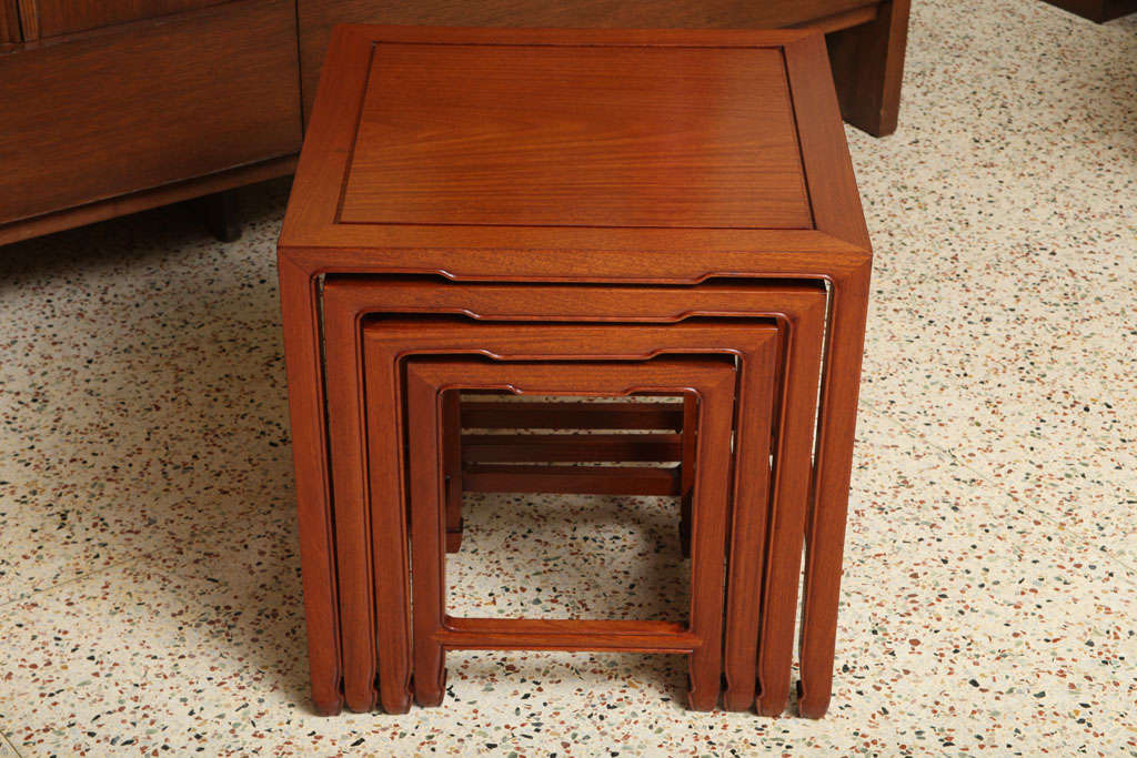 Exquisite Baker Far East Style Nesting Tables For Sale at 1stDibs