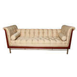 A Fine Maison Jansen Burlwood and Brass Settee/ Chaise