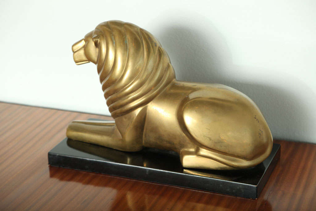 art deco lion sculpture