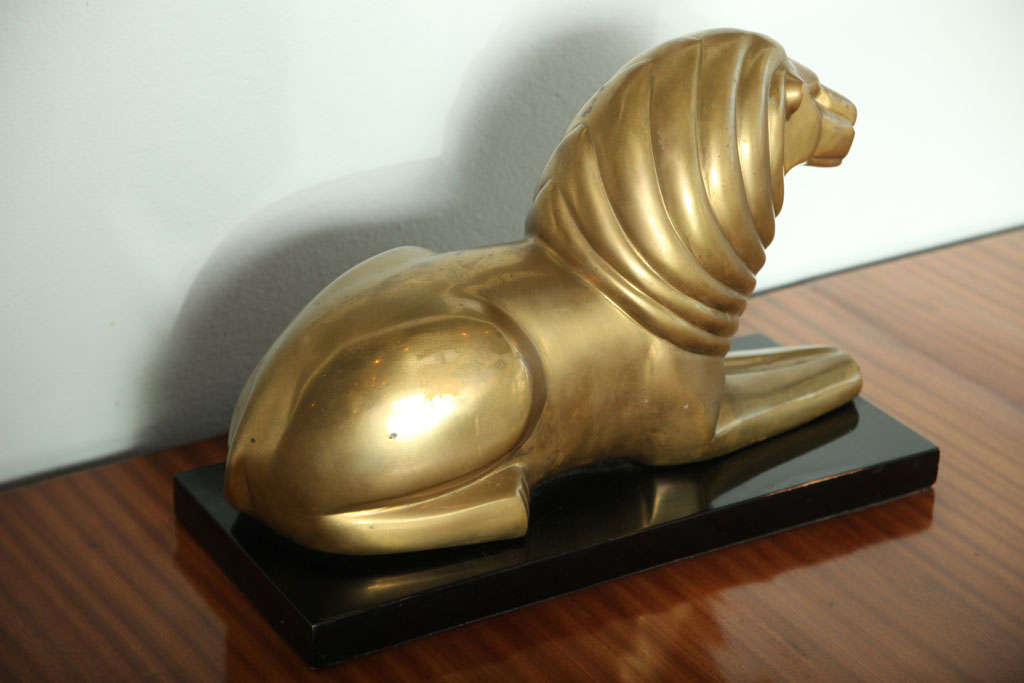 French A Bronze Art Deco Lion