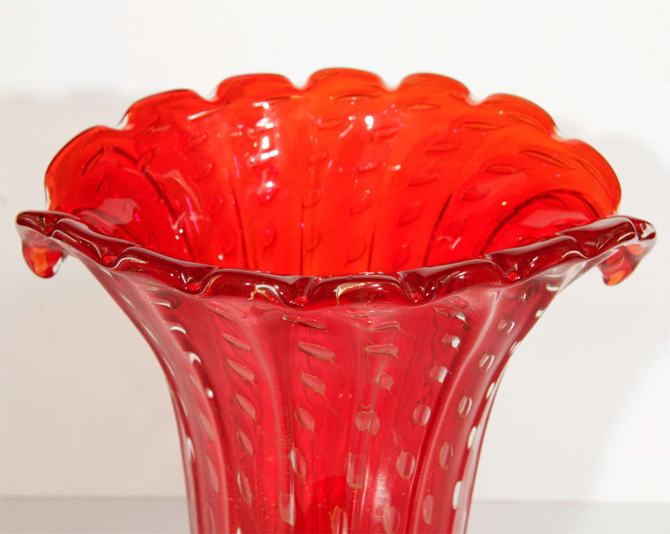 Monumental Ruby Red Barovier Vase