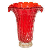 Retro Monumental Ruby Red Barovier Vase