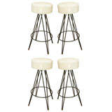 Fredrick Weinberg White Upholstered Stools