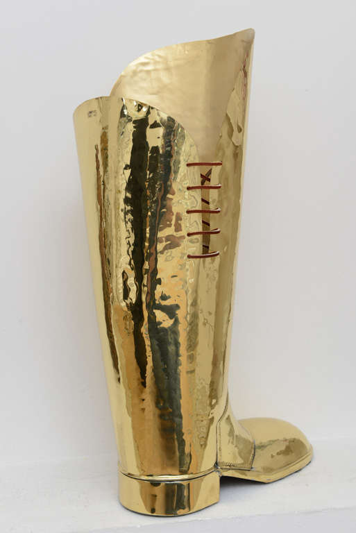 English Brass Boot Umbrella Stand at 1stDibs
