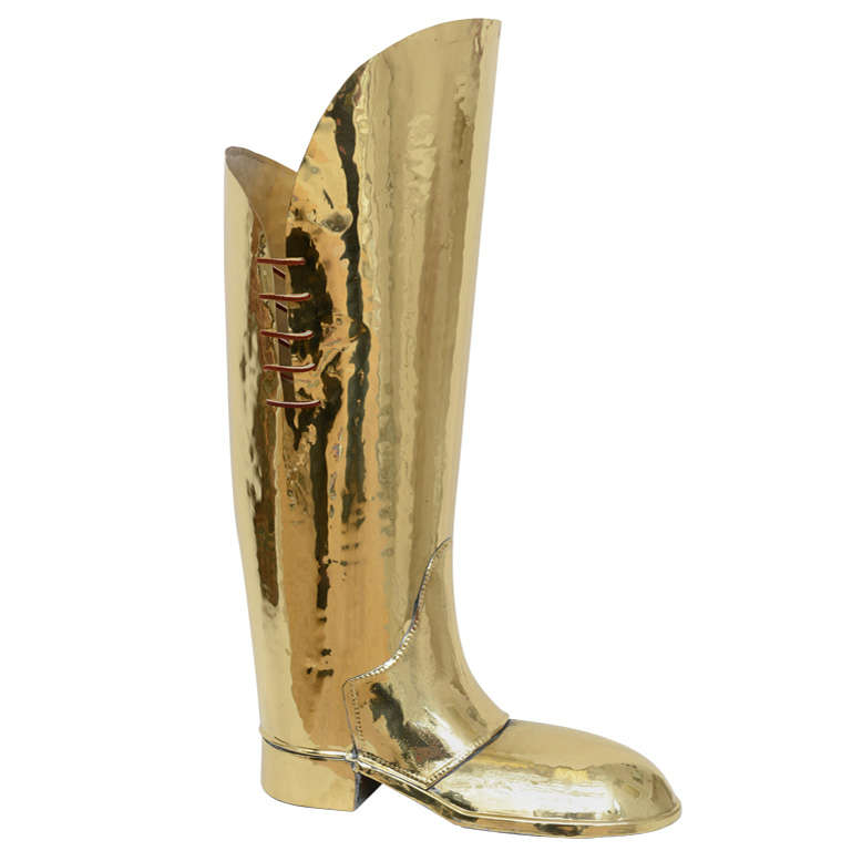 English Brass Boot Umbrella Stand at 1stDibs