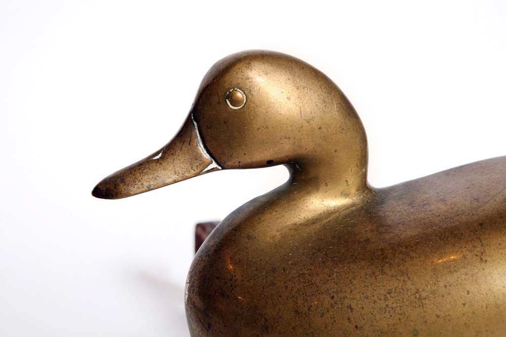 Brass Duck Andirons 1
