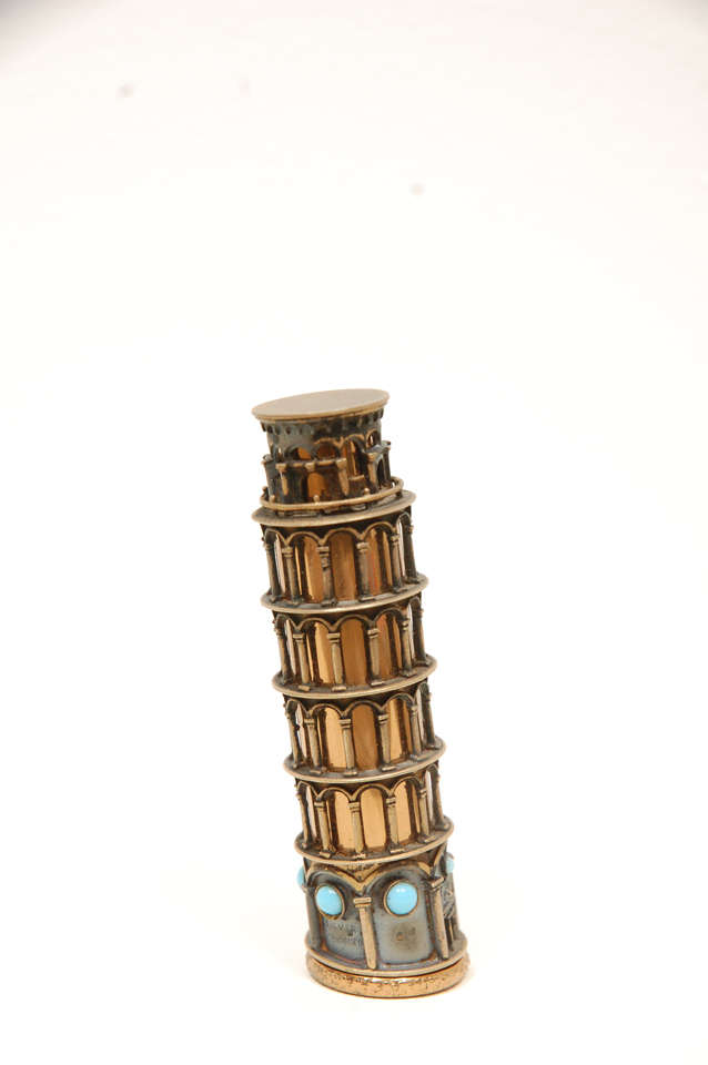 Mid-20th Century Leaning Tower of Pisa Lipstick Tube 