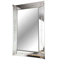 French Bevelled and Etched Mirror