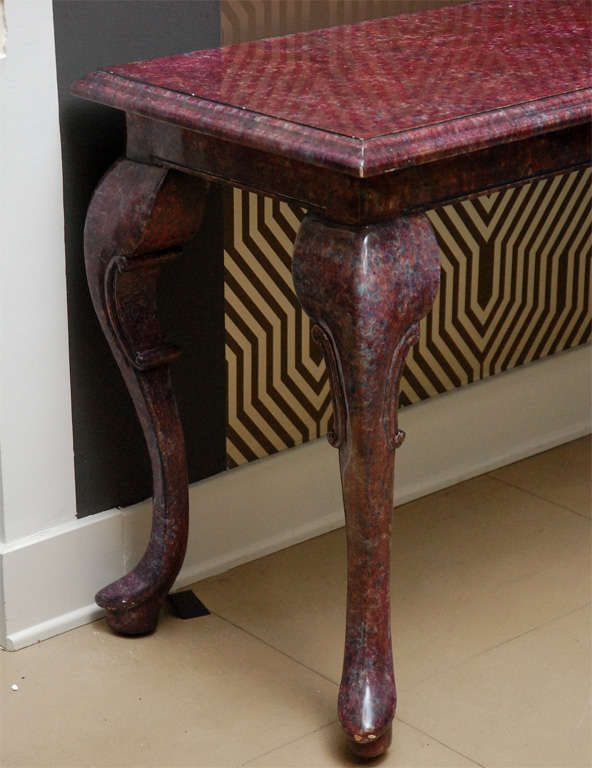 20th Century Faux Marble Console Table For Sale