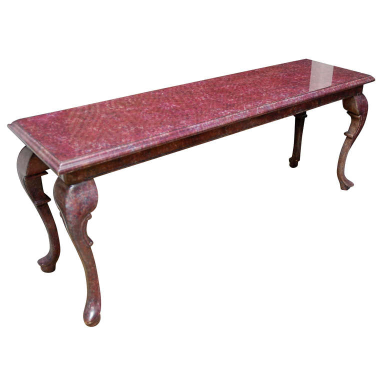Faux Marble Console Table For Sale
