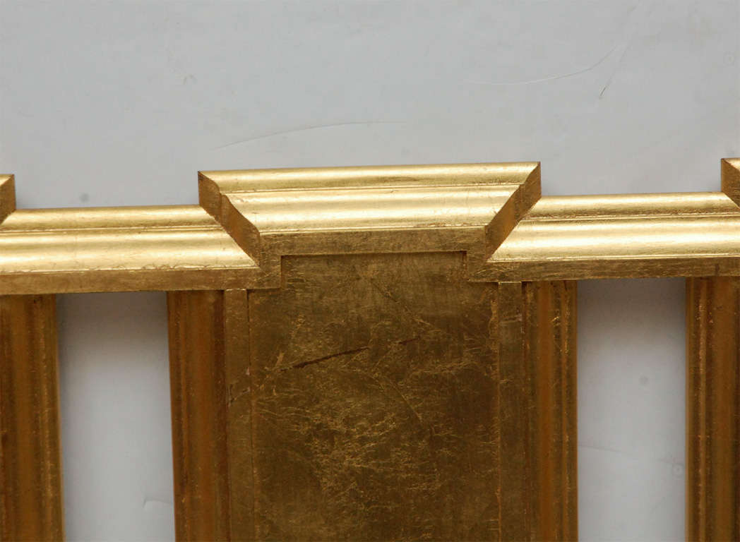 Regency style gold gilt wood twin size headboard.