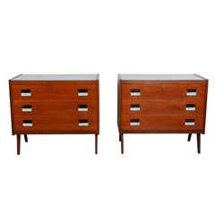 1970's Couple of French Formica Chest of Drawers