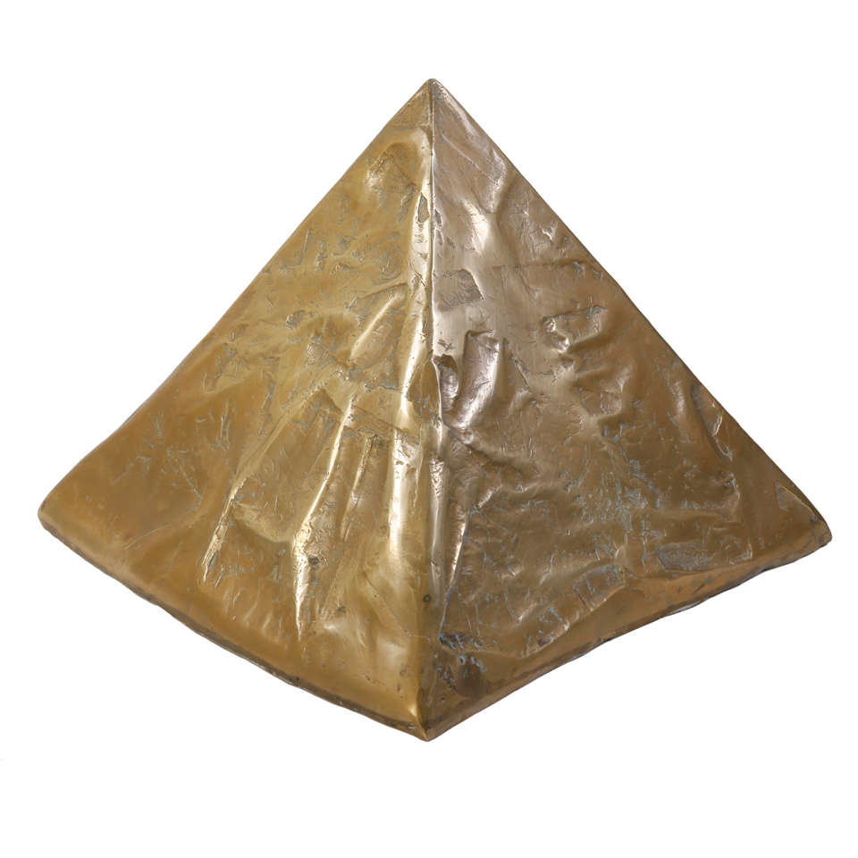 20th Century Gilded Bronze Sculpture "Piramide" by Aparìcio For Sale