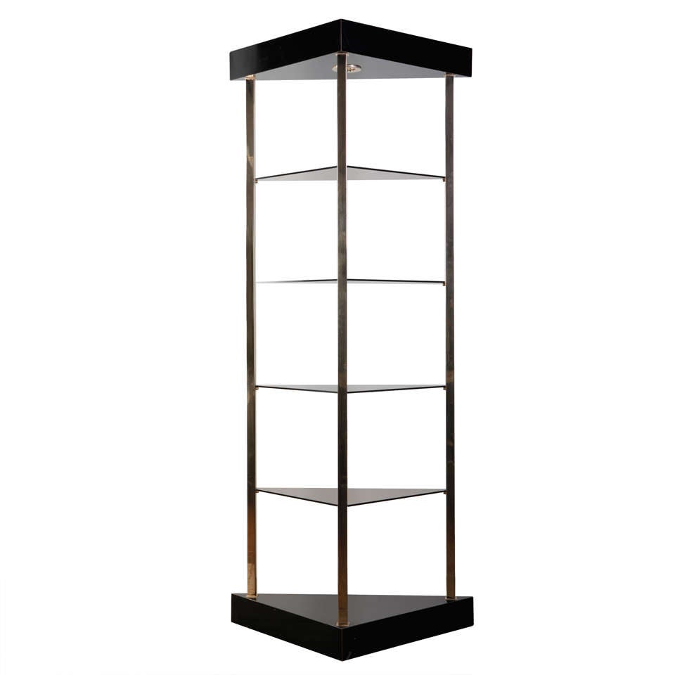 1970's wonderful triangular openshelf For Sale at 1stDibs