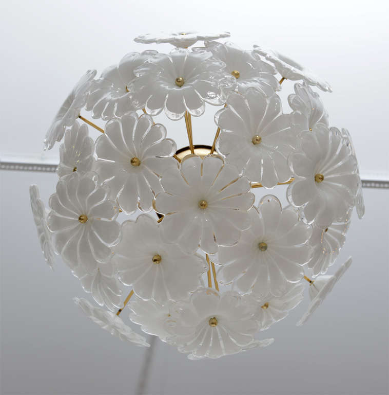 Vintage Vistosi Flower Flushmount Light Fixture