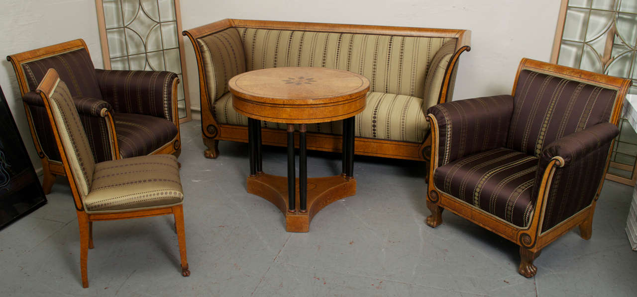 Five Piece Biedermeier Style Parlor Suite