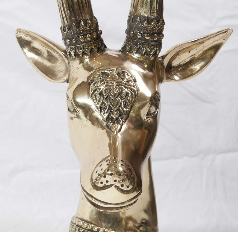 Unknown Large Heavy Brass 1970's Deer by Sarreid