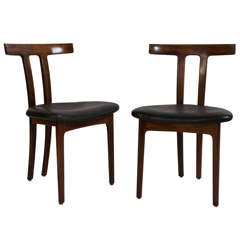 2 Rare Ole Wanscher Rosewood "T Chair" Denmark