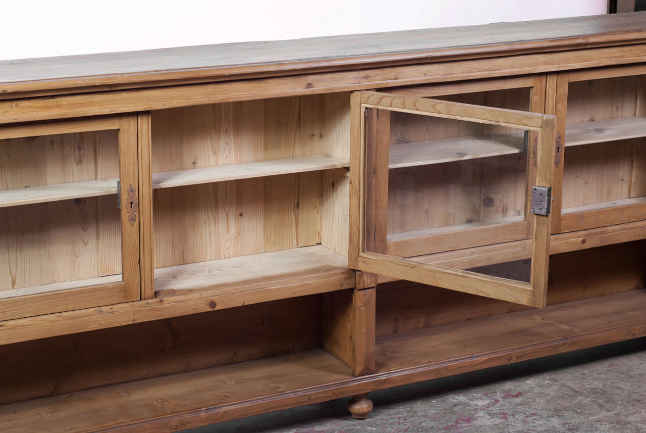 low pine bookcase